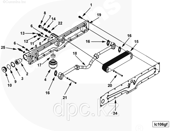 Маслоохладитель (теплообменник) Cummins ISX QSX 4965870 4059460 4059252 3680595