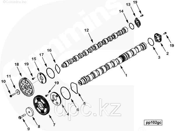 Кольцо уплотнительное распредвала форсунок Cummins ISX QSX 4299124 3679933