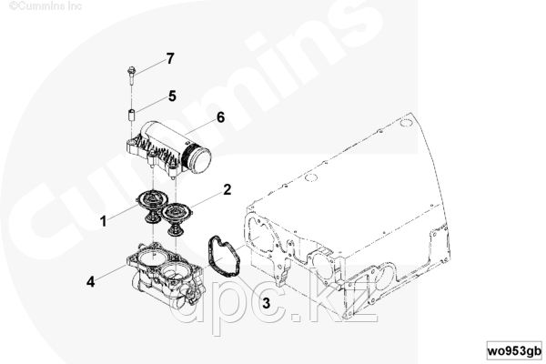 Корпус термостата Cummins ISG12 3697709 3697518 3696252 3697708 3696251
