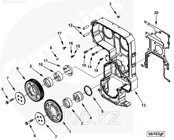 Шестерня промежуточная распредвала Cummins ISX QSX 3681674 3686936 3681675