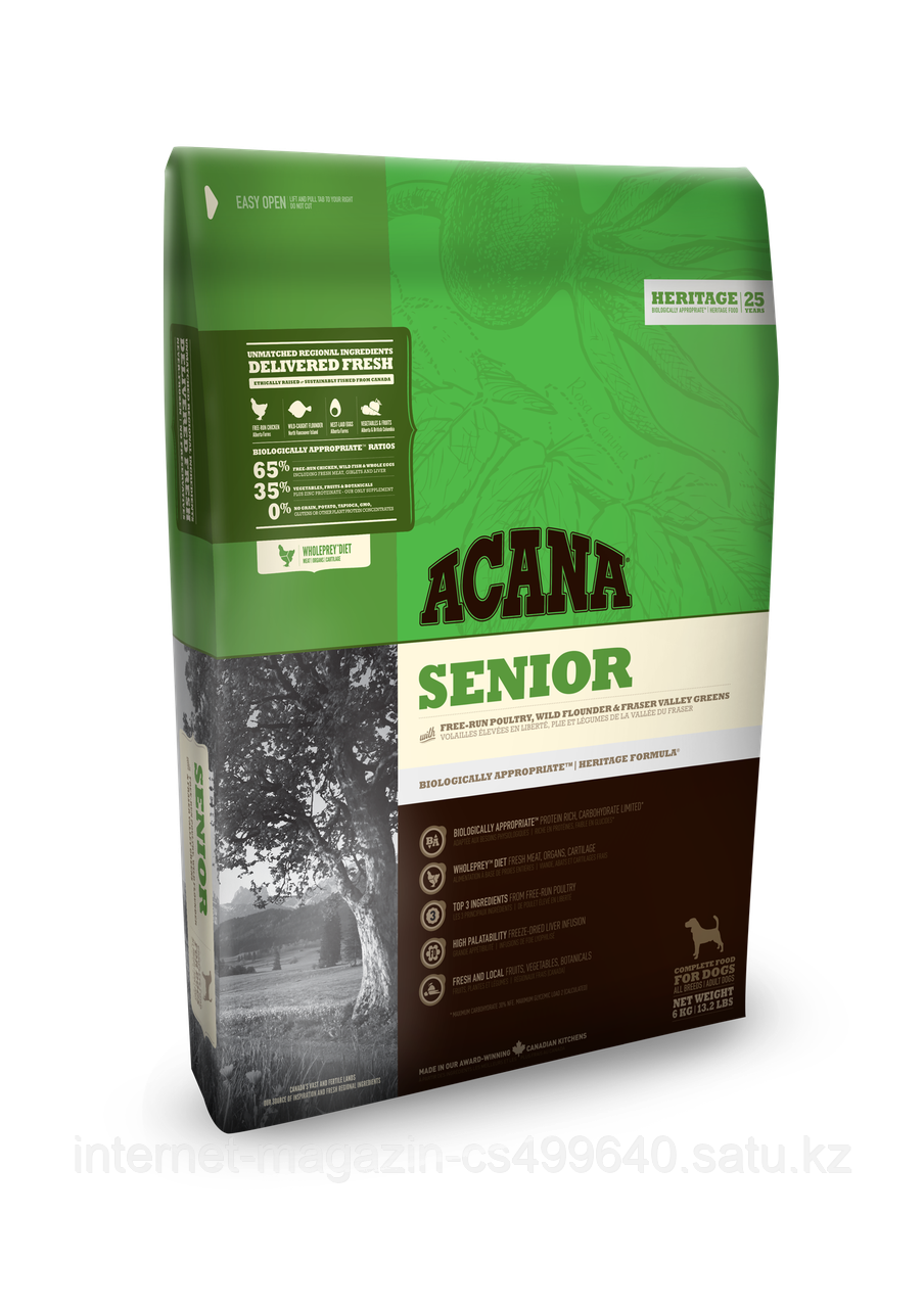 Сухой корм для собак старше 7 лет Acana Heritage Senior Dog