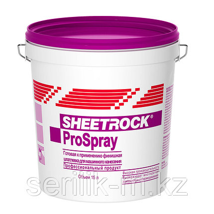 Финишная гот. шпатлевка SHEETROCK ProSpray для нанесение распылителем 15 л, фото 2