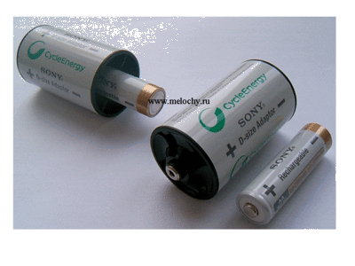 Перезаряжаемый аккумулятор AA 2100 mAh 2 шт (NHAAB2KX2DN) с адаптером + D-size (2 шт), фото 2
