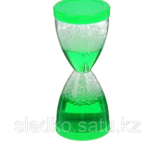 Сувенир водный столбиком в виде песочных часов зеленые