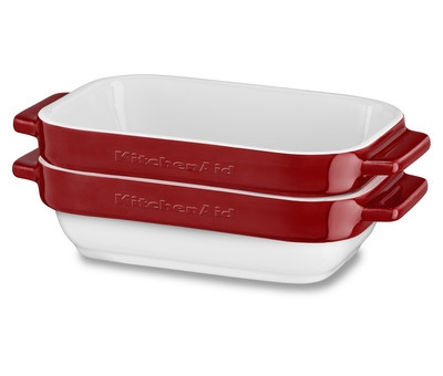 Набор керамических чаш прямоугольных для запекания KitchenAid (2шт.), 0.45л