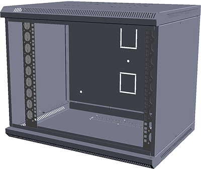 Шкаф настенный МиК 6U, 600*350*360, BASIS, серый, дверь-перфорация - фото 2 - id-p42365770