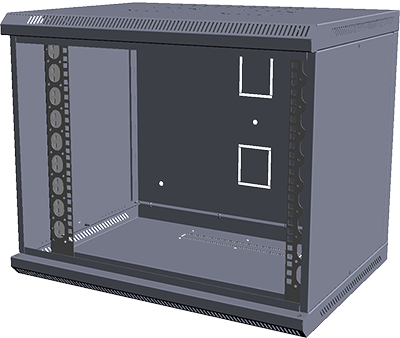 Шкаф настенный МиК 6U, 600*600*360, BASIS, серый, дверь-стекло, фото 3