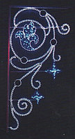Вертикальное световое панно на опоры Синий цветок 200*100 см
