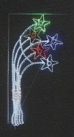 Вертикальное световое панно на опоры Салют из звезд 150*70 см