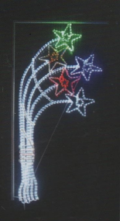 Вертикальное световое панно на опоры Салют из звезд 150*70 см - фото 1 - id-p42382285