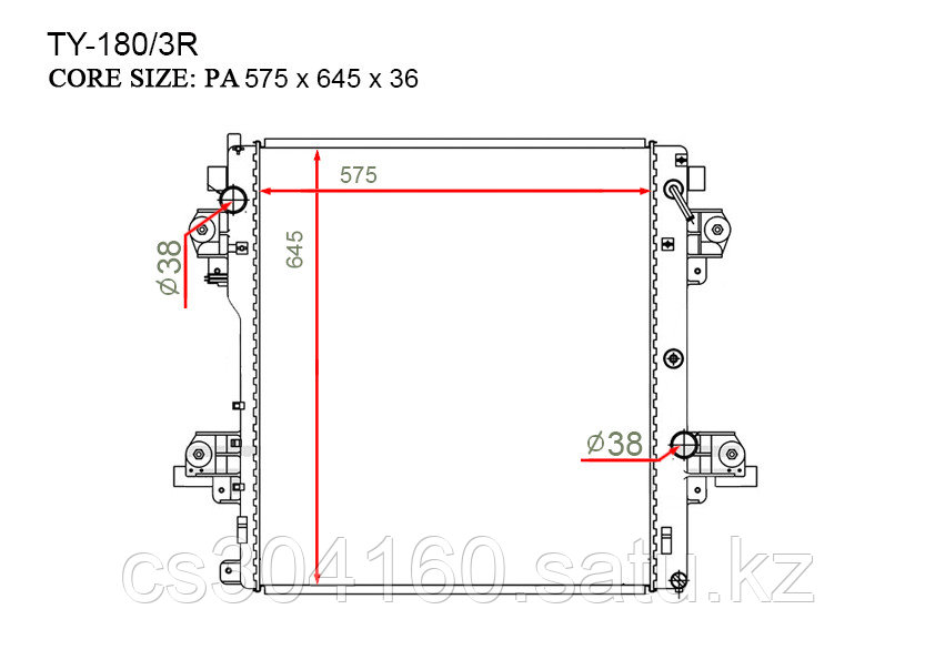 Радиатор  Toyota Land Cruiser Prado. 150 2009-Н.В 3.0TD Дизель