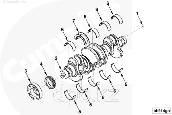 Комплект вкладышей коленчатого вала Cummins ISF 2.8L 4946030 4996250 4946031