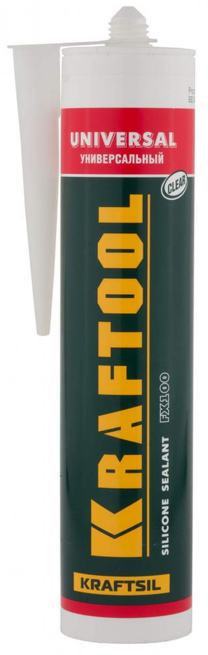 Герметик силиконовый KRAFTOOL FX100, прозрачный, универсальный, 300мл