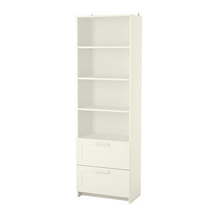 Шкаф/стеллаж БРИМНЭС книжный шкаф, белый, 60x190 см ИКЕА, IKEA, фото 1
