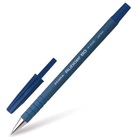 Ручка шариковая ZEBRA RUBBER 80 0.7 мм синяя