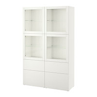 Шкаф-витрина БЕСТО +стекл дверц белый ИКЕА, IKEA