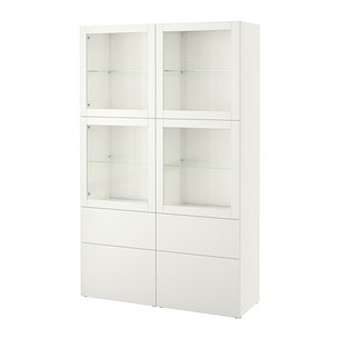 Шкаф-витрина БЕСТО +стекл дверц белый ИКЕА, IKEA, фото 2