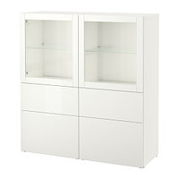 Шкаф-витрина БЕСТО +стекл дверц белый ИКЕА, IKEA , фото 1