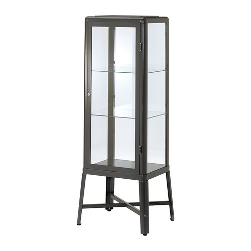 Шкаф-витрина ФАБРИКОР темно-серый ИКЕА, IKEA 