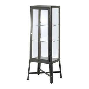 Шкаф-витрина ФАБРИКОР темно-серый ИКЕА, IKEA , фото 2