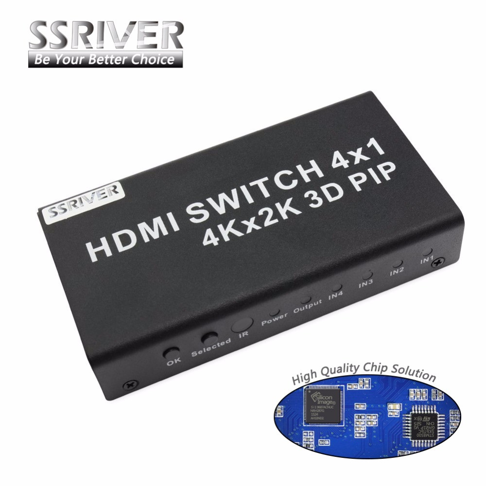 Селектор HDMI  4 входа 1 выход с пультом  1,4 и 3D,4K*2K  HDMI SWITCH