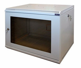 Шкаф настенный МиК 6U, 600*350*360, KEYS, серый, дверь-стекло