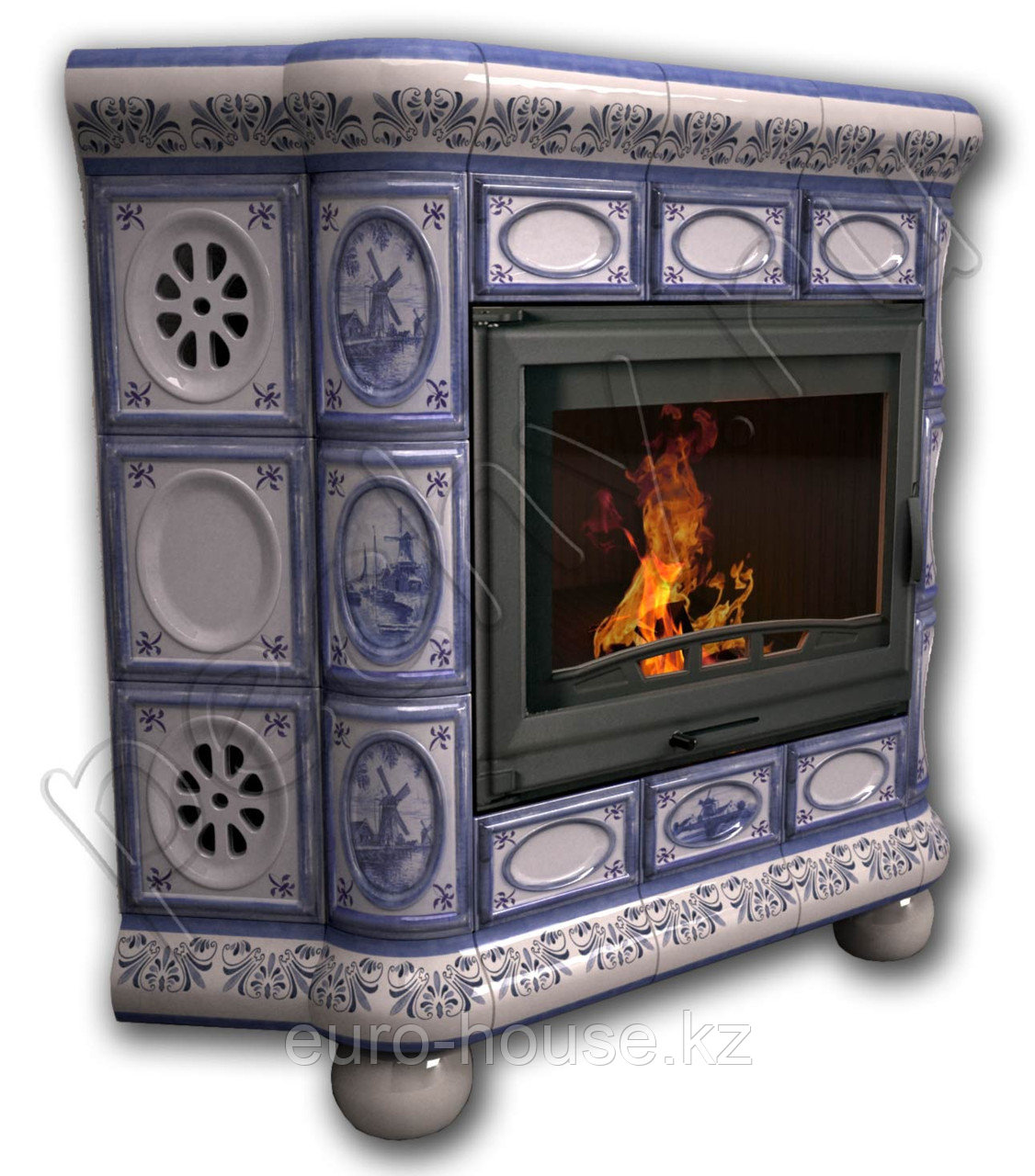 Изразцовый камин «Медальон» угловой, фото 1