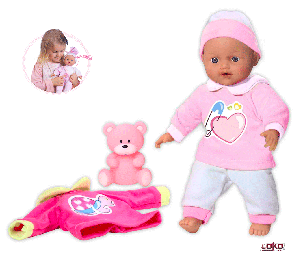 LT 98016 Tiny Baby - Подарочный набор - Плачущий мягкий пупс, 30см, доп. одежда,  игрушка для пупса, try me
