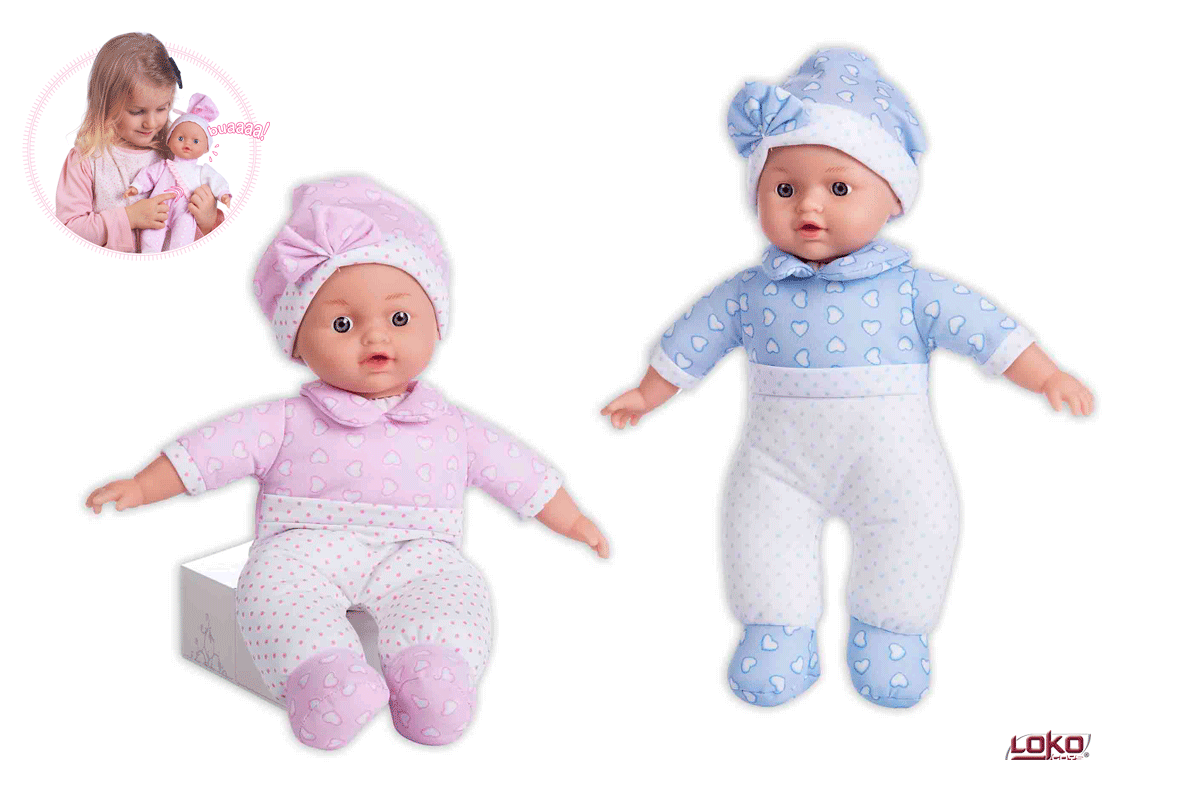 LT 98036 Tiny Baby - Пупс мягкий, 31см, издает звуки при нажатии на животик, 2 вида в асс., try me