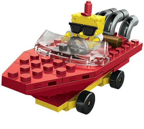 Mega Bloks 94615 (CND19) "SpongeBob SquarePants" Гонщики на лодках в асс. (в тубах)