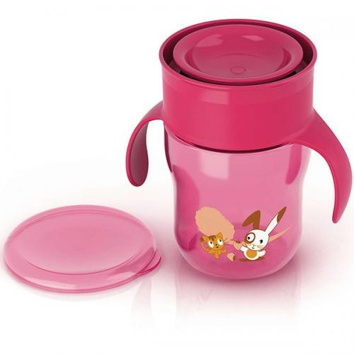 Кружка-поильник Avent 260 мл 12м+ розовая