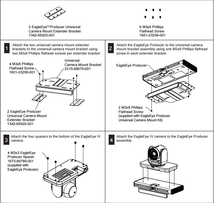 Polycom EagleEye Producer mounting bracket