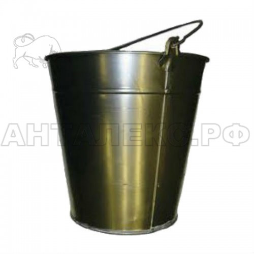 Ведро черное металлическое 12л