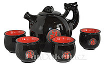 Чайный сервиз черный в японском стиле (5 предметов)