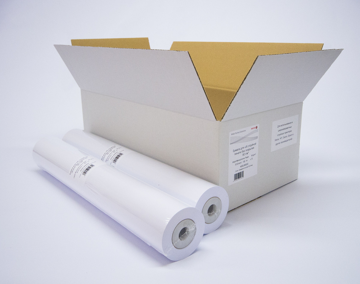 Бумага для плоттера рулонная InkJet Monochrome Paper 80гр 50.8mm 0.610x50m