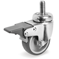 Колесо 38 60х22 поворотное с тормозом шпилька SRC/M12х25 FR cod 389202 daN 60 кг