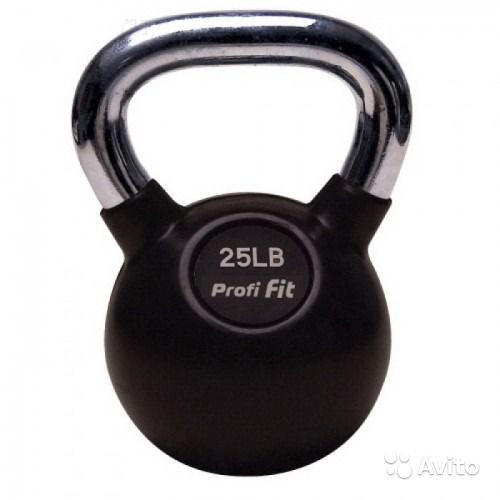 Гиря обрезиненная с хромированной ручкой PROFI-FIT, 4 кг