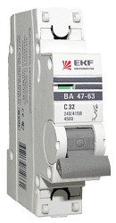 Автоматический выключатель ВА 47-63, 1P 63А(С)4,5kA EKF PROxima, фото 2