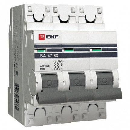 Автоматический выключатель ВА 47-63, 3P 63А (C) 4,5kA EKF PROxima, фото 2