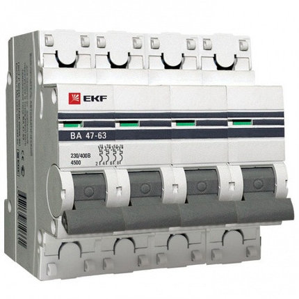 Автоматический выключатель ВА 47-63, 4Р 16,25,32,40,50,63А (C) 4,5kA EKF PROxima, фото 2
