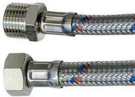 Подводка гибкая ЗУБР для воды, оплетка из нержавеющей стали, г/ш 1/2" - 0, 3м