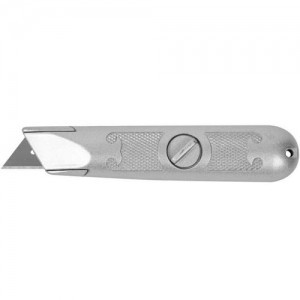 Нож ЗУБР "МАСТЕР" с трапециевидным лезвием тип А24, металлический корпус, фиксированное лезвие - фото 1 - id-p42776887