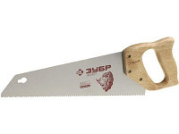 Ножовка ЗУБР "ЭКСПЕРТ" для тонкого пиления, прямой мелкий закаленный зуб, деревянная ручка, шаг зуба 2, 3мм, 350мм