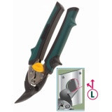 Ножницы KRAFTOOL "UNI-KRAFT" по твердому металлу, с двойной рычажной передачей, Cr-Mo, двухкомпонентная ручка, левые, 180мм