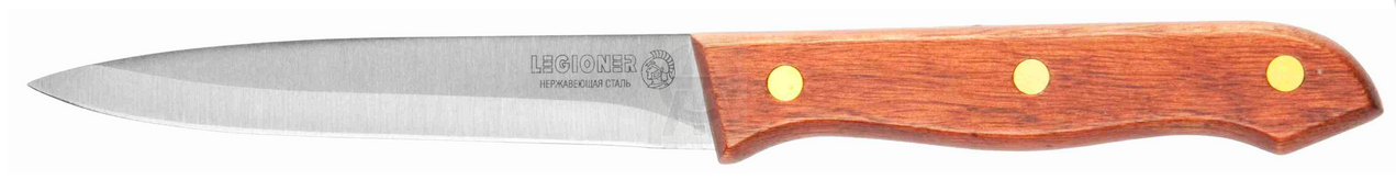 Нож LEGIONER "GERMANICA" для стейка, с деревянной ручкой, лезвие нерж 110мм