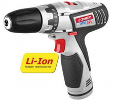 Дрель-шуруповерт ЗУБР 2-х скор, реверс 2АКБ, 10мм, LED фонарь 2-в-1, 0-300 и 0-1050об/мин, 1, 3А/ч, 12В, доп.аккум, ке