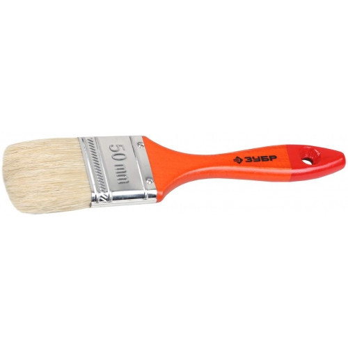 Кисть плоская ЗУБР "УНИВЕРСАЛ-МАСТЕР", натуральная щетина, деревянная ручка, 20мм