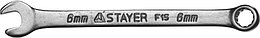 Ключ STAYER "MASTER" гаечный комбинированный, хромированный, 6мм