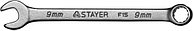 Ключ STAYER "MASTER" гаечный комбинированный, хромированный, 9мм