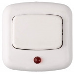 Кнопка СВЕТОЗАР для звонка, с индикацией включения, цвет белый, 220В - фото 1 - id-p42778496